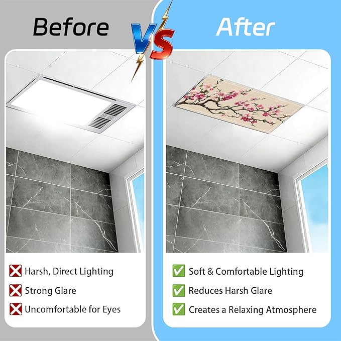 4 Pack 2x4 FT Magnetic Fluorescent Light Covers, Ceiling Light Filters for Classroom Office Home Hospital, Easy Install Decorative Drop Ceiling Panels