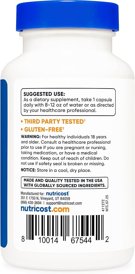 Nutricost ビタミンB2 (リボフラビン) 400mg, 120カプセル (2ボトル)