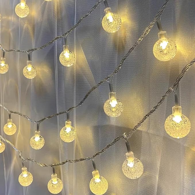 GTSYDING Bubble Globe String Lights USB Powered, 19.6 FT 40 LEDs 8 Modes Waterproof Hanging Crystal Ball Fairy Lights Remote for Indoor Bedroom Patio Party Decorations, Warm White