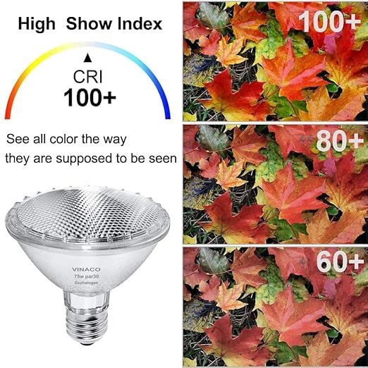 Vinaco Par30 Short Neck, 6pcs PAR30 75W 120V Light Bulbs, Dimmable. Premium Quality for Long Lasting Life, E26 Base, 3000K Warm White, par30 Flood Light Great for Accent Lighting, Tracking Lighting