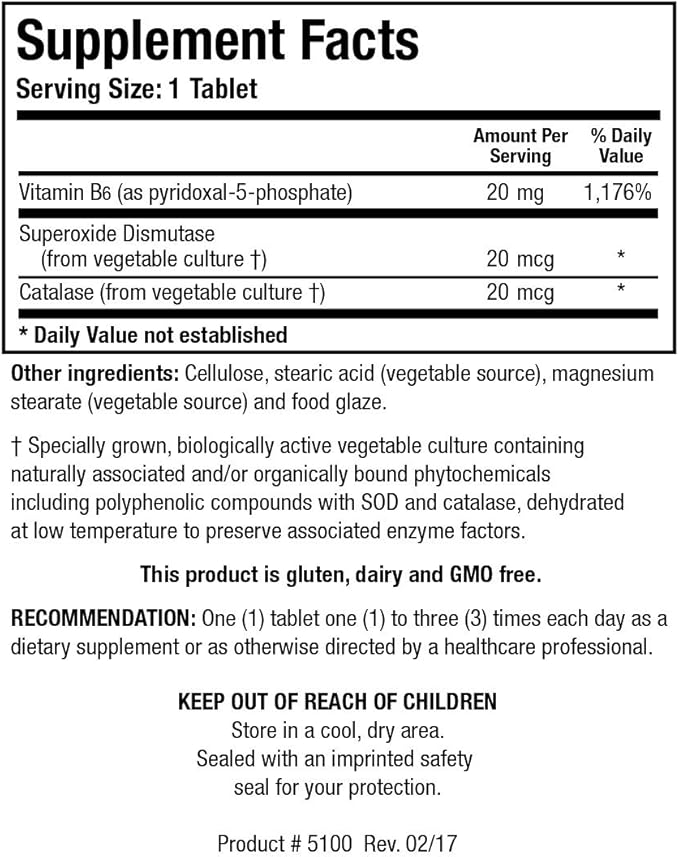 Biotics Research B6 Phosphate Biologically Active Form of Vitamin B6 (pyridoxal-5-phosphate), Supports Immune Function, Metabolism, Cardiovascular Health 100 Tablets