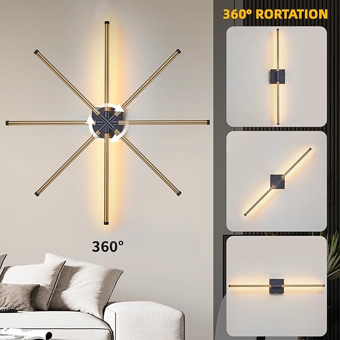 15800 mAh Battery Operated Wall Sconces with Remote Control Dimmable Wall Sconces Set of Two 3000K LED Brass Gold and Black Wireless Wall Light Battery Powered Cordless Rechargeable Sconces Decor