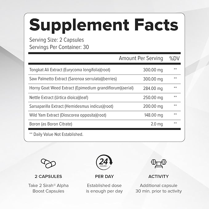 Testosterone Booster for Men - Male Enhancing Supplement - Test Booster for Endurance, Drive, Stamina, Strength, Size, Libido & Lean Muscle Growth - Supports Healthy Blood Circulation - 120 Pills