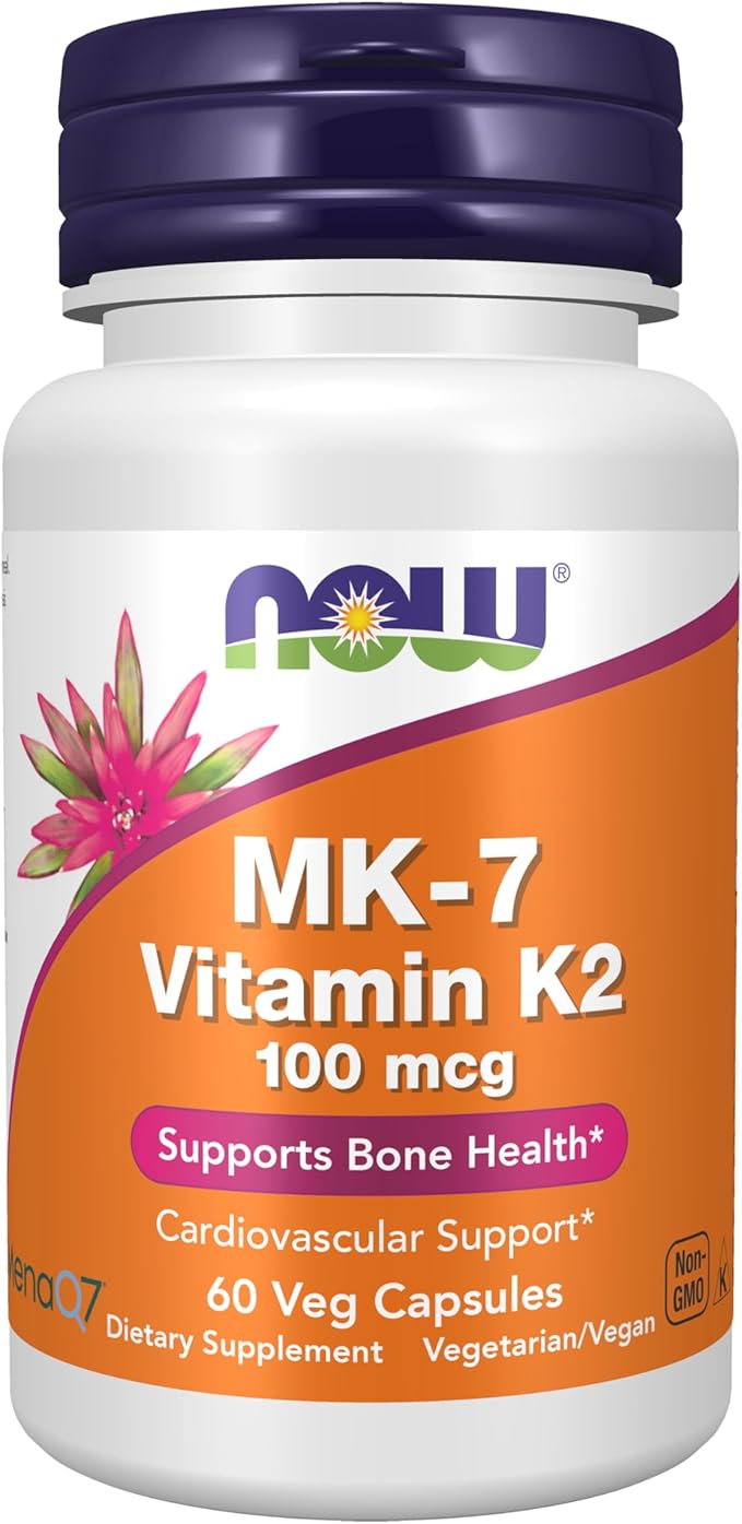 NOW Foods MK-7 ビタミンK-2 100mcg植物性カプセル、60粒入り（3個パック）