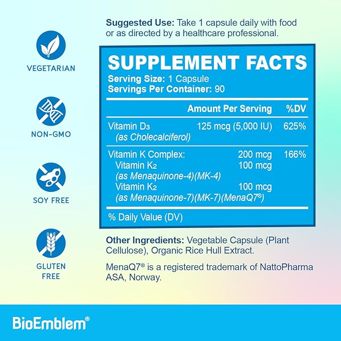 BioEmblem Vitamine D3 K2 Capsules CoQ10