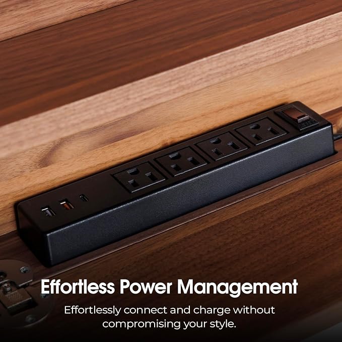 Transformer Table - Dining Table to Computer Desk, Work-from-Home Office, Gaming Desk, Study Desk, Space-Saving Furniture, Multiuse Dining Table, Royal Brown