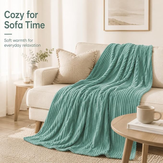 Electric Heated Blanket Queen Size 84"x90" with Cozy Flannel, 6 Heat Settings & 10 Hours Auto Off, Soft & Cozy Warming Throw for Home, Office, or Bed, Machine Washable, Bean Green