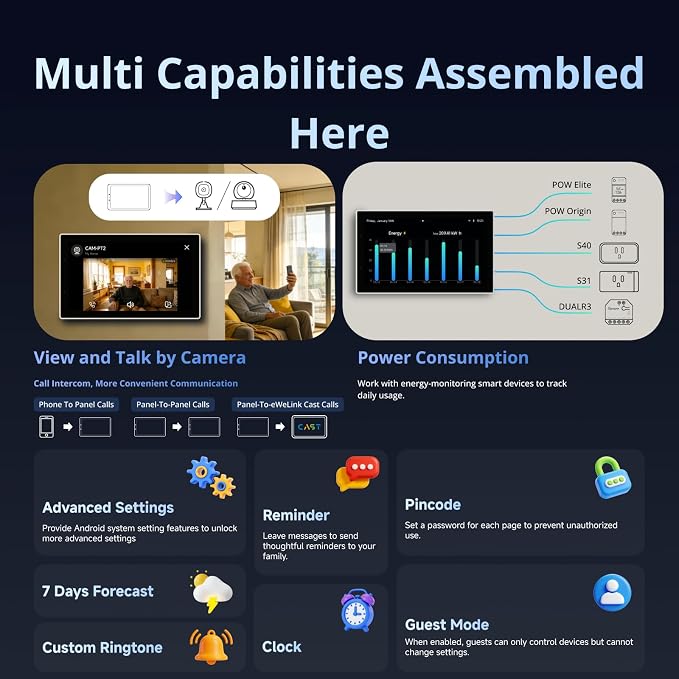 SONOFF NSPanel Pro 120 Smart Control Panel | 4.7-inch Screen, Zigbee Gateway, Smart Thermostat, Security Scenes, Works with Alexa, Google, Apple, Home Assistant.