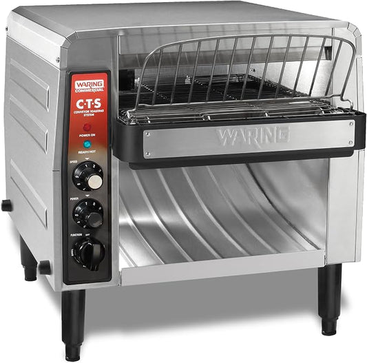 Waring Commercial Heavy-Duty Conveyor Toaster, 1000+ Slices per Hour, Stainless Steel Construction, for Cafes & Restaurants, NSF Certified, 208V, CTS1000B