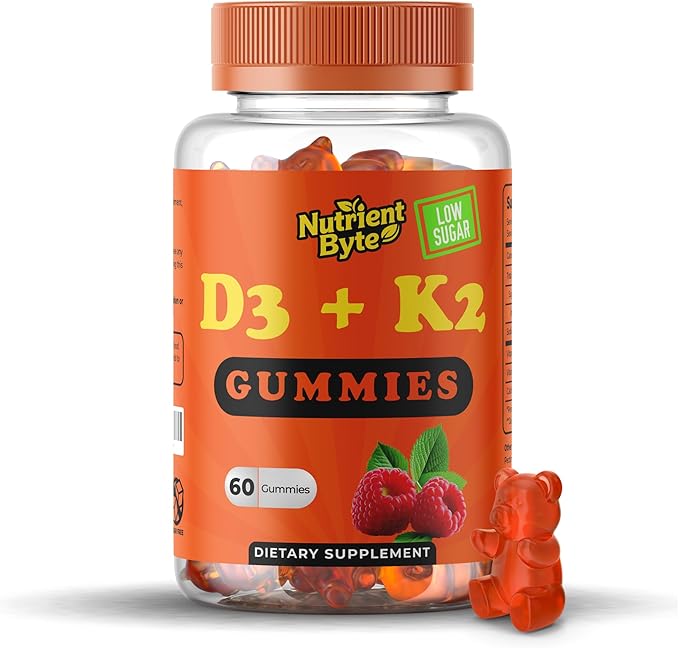 Vitamin D3 K2 Gummies – 4000 IU D3 + 140 mcg K Blend – Immune & Bone Support – Vegan, Non-GMO & Gluten-Free – 60 Berry-Flavored Gummies for Children