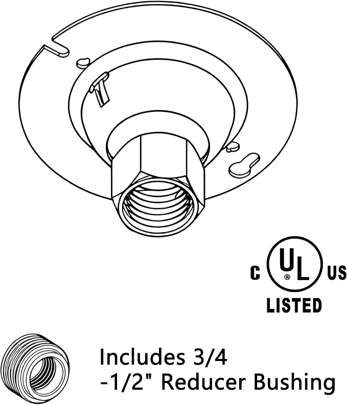 SIHAI 1-Pack 4” Round Swivel Cover, Heavy Duty Pendant Fixture Hanger for Mounting Fixtures on Flat/Sloped Ceilings, Fits 4" Round/Octagon Electrical Box