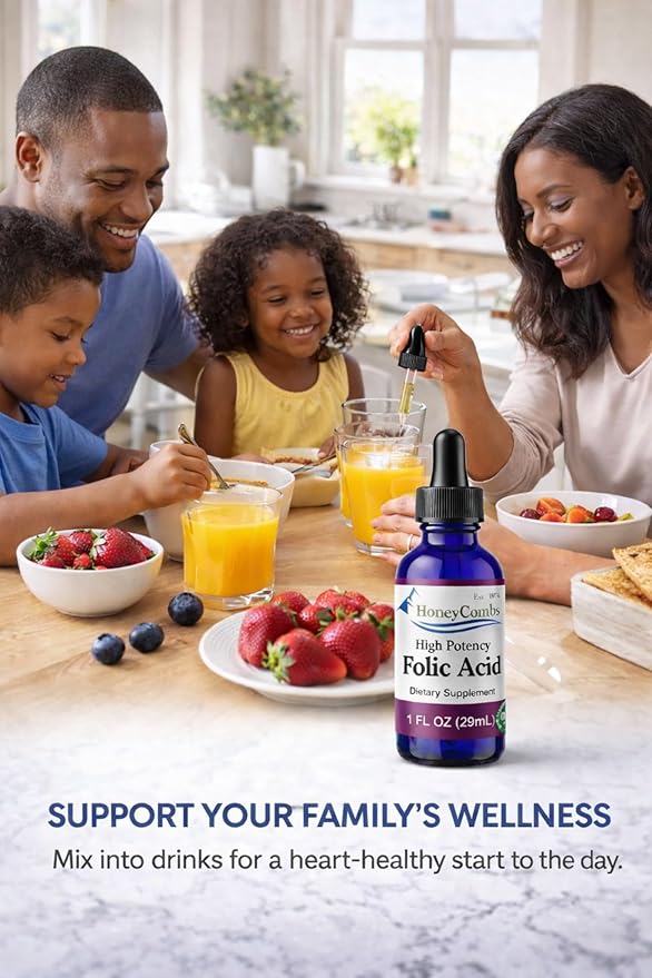 Vitamin B9 (Folic Acid) Drops – B Vitamin Liquid Folate Drops to Support Blood Cells, Brain Function & Liver – Liquid Vitamins for Pregnancy – Alcohol-Free, Gluten Free Folic Acid Supplement, 1 Fl Oz.