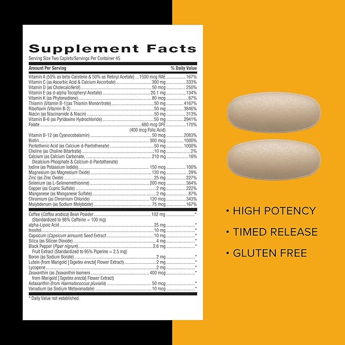 GNC Mega Men Énergie et Métabolisme Multivitamine | Antioxydants et Combustion Accrue de Calories | 90 Comprimés