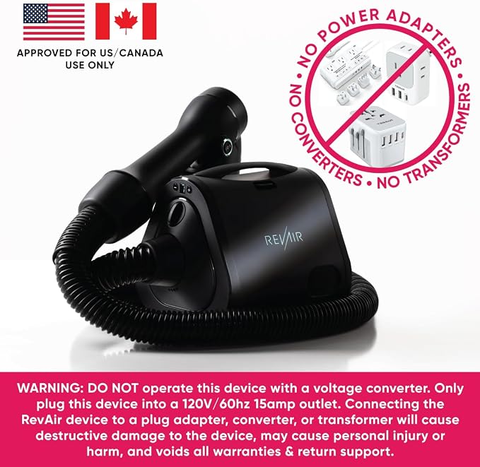 RevAir Reverse-Air Hair Dryer - Innovative Quick-Drying Hair Dryer for Curly, Wavy & Straight Hair - Revolutionary Reverse Blow Dryer -Hairdryer to Reduce Heat Damage & Styling Time