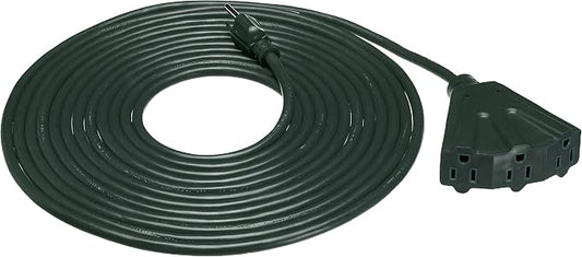 Amazon Basics Indoor/Outdoor Extension Cord, 25-foot, 3-Prong Grounded Plug with 3 Outlets, Weather Resistant Vinyl, 13 Amps, 1625 Watts, 125 VAC, Green