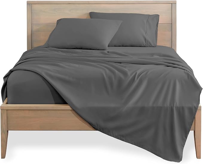 Bare Home Twin Sheet Set - 1800 Ultra-Soft Microfiber Twin Bed Sheets - Double Brushed - Deep Pockets - Easy Fit - 3 Piece Set - Bedding Sheets & Pillowcases (Twin, Grey)