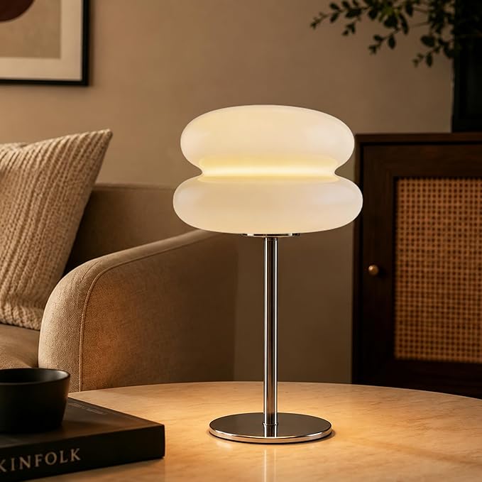 Mushroom lamp, Bedroom Medieval Modern Bedside Table lamp for Night Stands, Vintage dimmable Small Lamps, Cute Cool Desk Lamps Home Room Aesthetic Decor for Living Room(Copper)