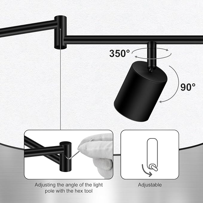AUQUEE 8 Light Track Lighting Fixtures Ceiling, Matte Black Kichen Track Lighting Fixtures, Rotatable Light Heads, Adjustable Modern LED Track Lights for Kitchen/Hallway, No GU10 Bulb