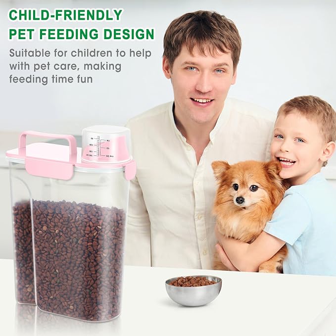 TBMax Cat Dog Food Container 5 to 7 lbs, Secondary Pet Food Storage Beyond a Large Dog Food Bin for Daily Use, Easy-Pouring Bird Seed Dispenser, Portable Travel Kibble Container for Outdoor Feeding