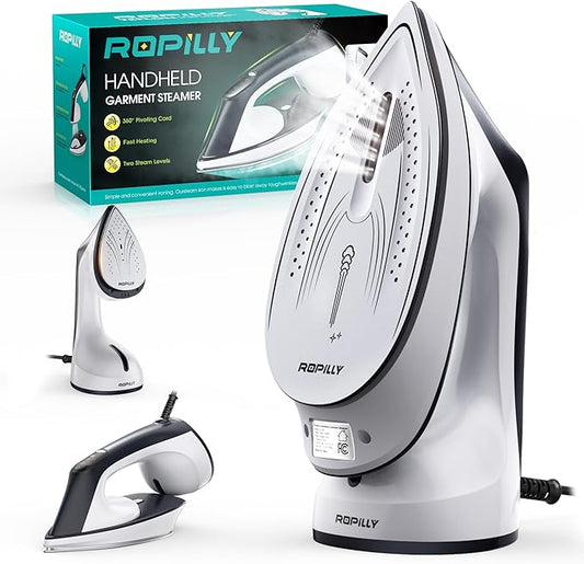 Steam Iron for Clothes, 1600W 2-in-1 Iron & Steamer with Detachable Ceramic Soleplate, Converts from Steamer to Iron in Seconds, Auto-Off, Self-Cleaning, Wrinkle Remover for All Fabrics