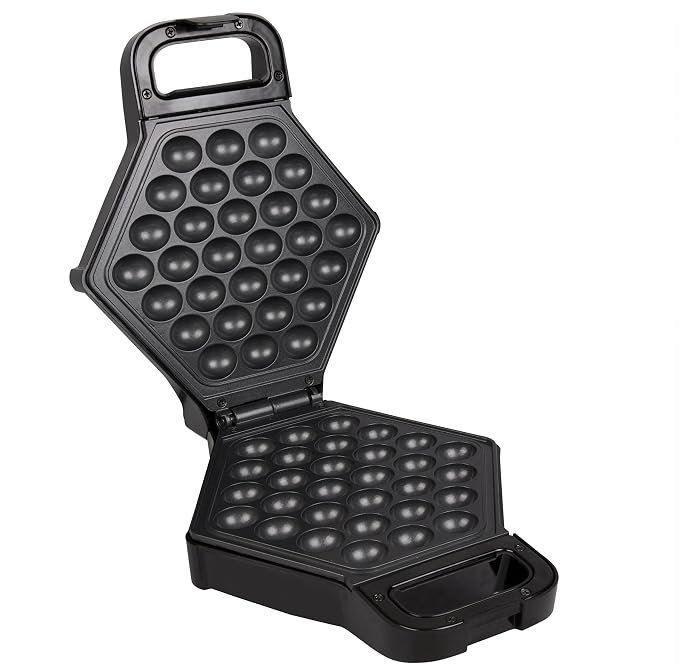 Bubble Waffle Maker- Electric Non-Stick Hong Kong Egg Waffler Iron Griddle | Ready Indicator Light, Done in under 5 Minutes, Includes Recipe Guide, Make Delicious Ice Cream Cones, Sundae Dessert Treat