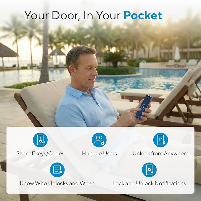 ULTRALOQ Bolt Fingerprint Smart Lock with Door Sensor, Built-in WiFi, Works with Apple Home, Alexa, Google, SmartThings, Keyless Entry Deadbolt with App, Code, Remote Control, Auto Unlock, Auto-Lock