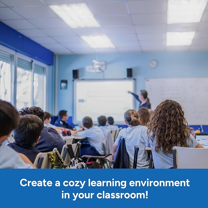 Educational Insights Fluorescent Light Covers 4-Pack: Whisper White - Ceiling Light Filters for Classroom, Office & Home Lighting, Overhead LED Shades, Calming Sensory Fixtures & Teacher Essentials