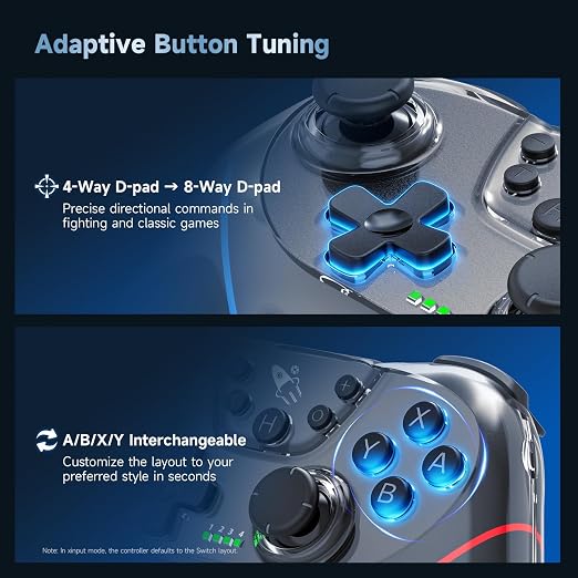 AceGamer 2 Pack Stinto Pro Wireless Controller for Nintendo Switch 2/Switch/Lite/OLED/PC/Steam, Hall Effect Joysticks & Triggers, RGB Grip, Dual Vibration/Wake-Up/Turbo/Macros/4-Way D-Pad