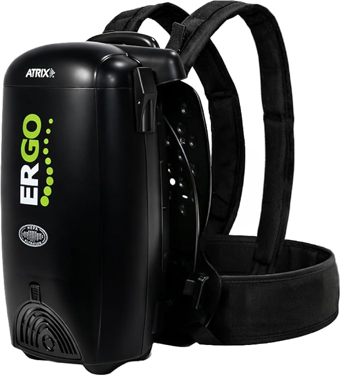 Atrix Ergo Backpack Canister Vacuum, Portable Cleaner with Attachments for Professional and Residential Use, VACBP1-PK Pro Bundle