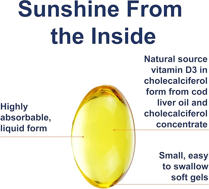 Carlson Solar D Gems, 4 000 UI D3 + 115 mg d'oméga-3, 360 gélules