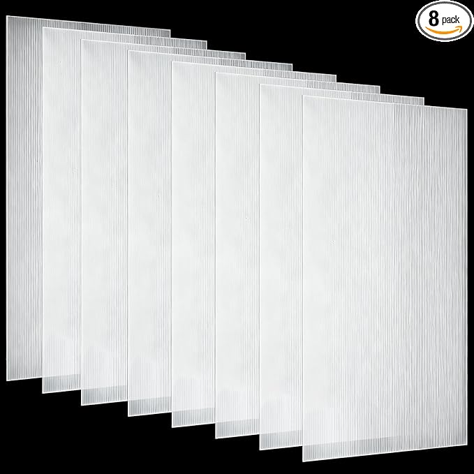Pushglossy 8 Pack 22.5" x 46.5" x 0.2" Fluorescent Light Covers Classroom Office Diffuser Panels Cuttable for 2x4ft Drop Ceiling Light Polycarbonate Replacement Cover for Hospitals Home (Clear)