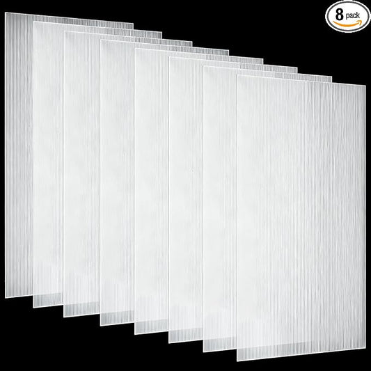 Pushglossy 8 Pack 22.5" x 46.5" x 0.2" Fluorescent Light Covers Classroom Office Diffuser Panels Cuttable for 2x4ft Drop Ceiling Light Polycarbonate Replacement Cover for Hospitals Home (Clear)