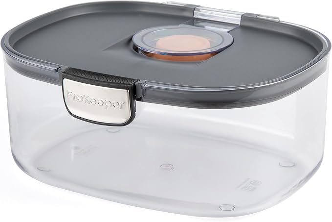 Progressive ProKeeper International Airtight Food Storage Container with Terracotta Disk for Freshness, Stackable & Dishwasher Safe, Ideal for Cookies, Baked Goods, & More, 3 Quart