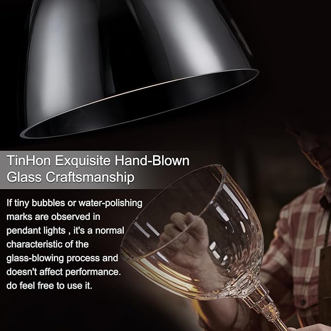 9.8'' Brushed Nickel Kitchen Pendant Lighting Over Island, Modern Pendant Lights Fixture,1-Light Adjustable Glass Pendant Lights for Kitchen Island Dining Room Bedroom E26