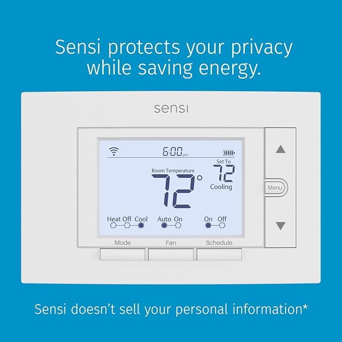 Sensi Smart Thermostat, Wi-Fi, DIY, Alexa, Energy Star Certified, ST55