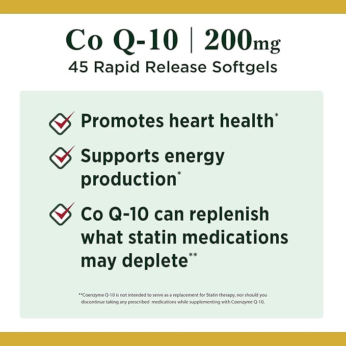 Nature's Bounty CoQ10, Heart Health and Healthy Aging, Dietary Supplement, 200mg, 45 Rapid Release Softgels (Pack of 3)