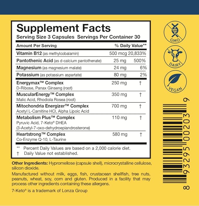 Researched Nutritionals 男女用ビタミン - 最適化されたエネルギーデュオ - 副腎サポートとミトコンドリアサプリメントで最適な細胞エネルギーを促進 - ATP 360 & Multi-Plex