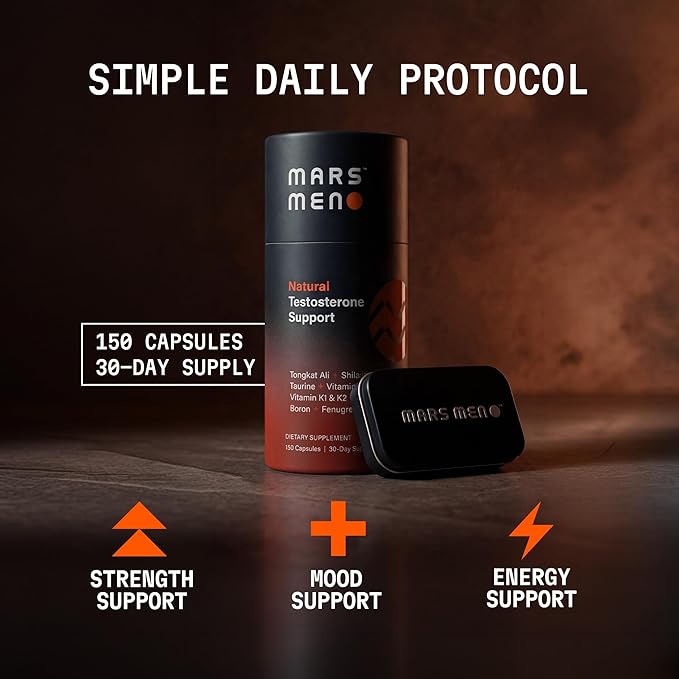 Testosterone Booster for Men - Natural Supplement Premium Tongkat Ali, Fenugreek, Shilajit & Boron - Male Support - Libido, Energy & Muscle Growth Support - 30 Servings (Tub)