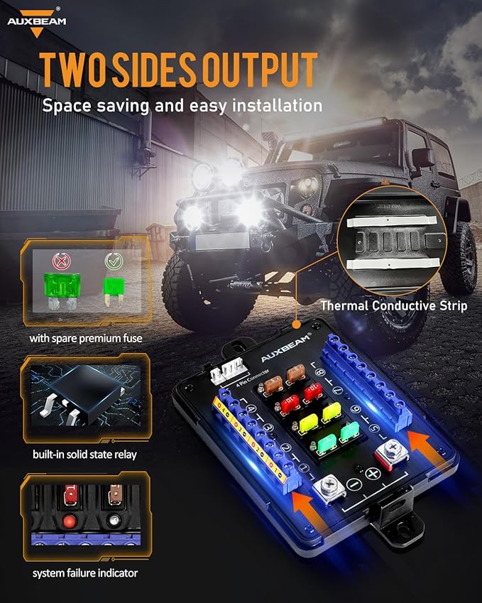 Auxbeam RGB Bluetooth 8 Gang Switch Panel AR-820 Toggle Momentary Pulsed Switch Pod for Truck UTV Offroad Boat Auxiliary LED Light Controller with Circuit Relay System Box Waterproof, 3-Year Warranty