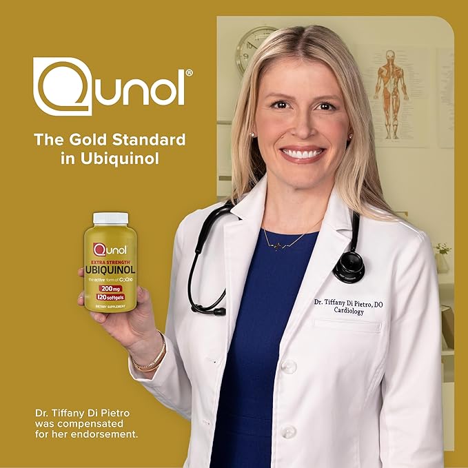 Qunol Ubiquinol CoQ10 200mg Softgels, Powerful Antioxidant for Heart and Vascular Health, Essential for Energy Production, Natural Supplement Active Form of CoQ10, 120ct Softgels