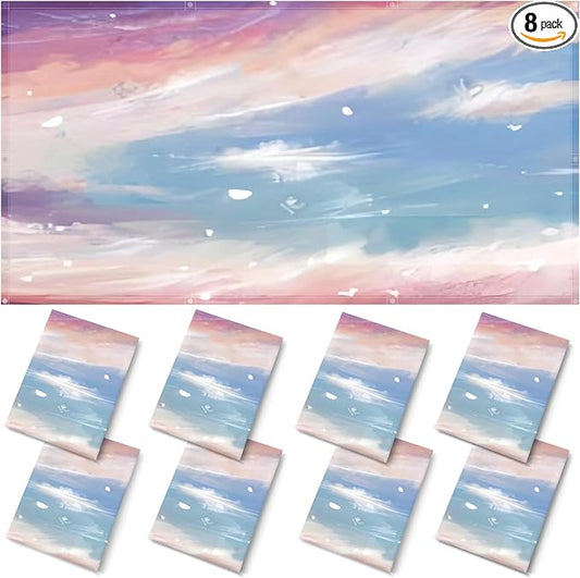 ANGSYLTH 8 Pcs Fluorescent Light Covers - 4 x 2 Feet Covers for Ceiling Lights, 8 x 10 Magnetic Light Filters for Classroom, Office, Hospitals (Sunset Glow)