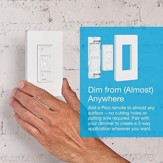Lutron Caséta Wireless Smart Lighting Dimmer Switch for ELV+ Bulbs with Pico Remote, White