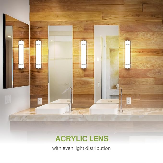 ASD LED 30" Vanity Flush Mount Light Fixture, Linear Bathroom Lighting Bar | 3CCT, Dimmable, Energy Star, ETL Listed | 28W 2425LM 3000-5000K 120V | Long Bath Wall Sconce Over Mirror | Nickel, 4 Pack