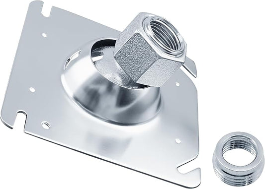 SIHAI 4-Inch Square Swivel Pendant Fixture Hanger Cover, Heavy Duty for Mounting Security Cameras, Lights, Exit Signs on Flat/Sloped Ceilings, 1/2" & 3/4" Conduit (1 Pack)