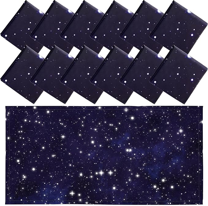 Hortsun 12 Pcs Fluorescent Light Covers Bulk, 4 x 2 ft Magnetic Fluorescent Drop Ceiling Lighting Covers Light Filter Shade for Home, Office, Hospital, School Classroom Decoration(Starry Sky)