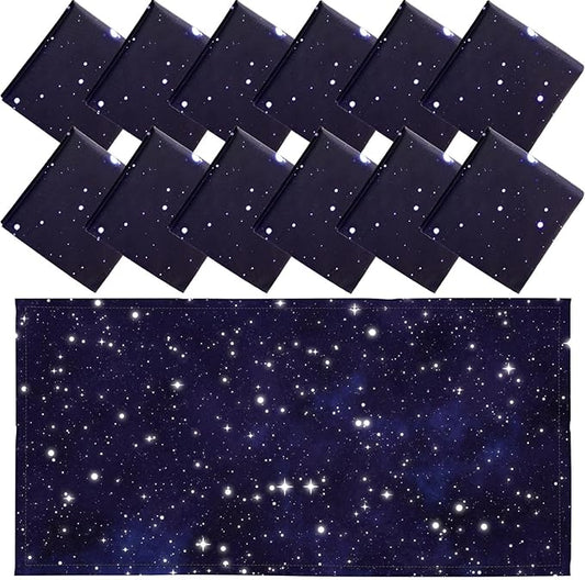 Hortsun 12 Pcs Fluorescent Light Covers Bulk, 4 x 2 ft Magnetic Fluorescent Drop Ceiling Lighting Covers Light Filter Shade for Home, Office, Hospital, School Classroom Decoration(Starry Sky)