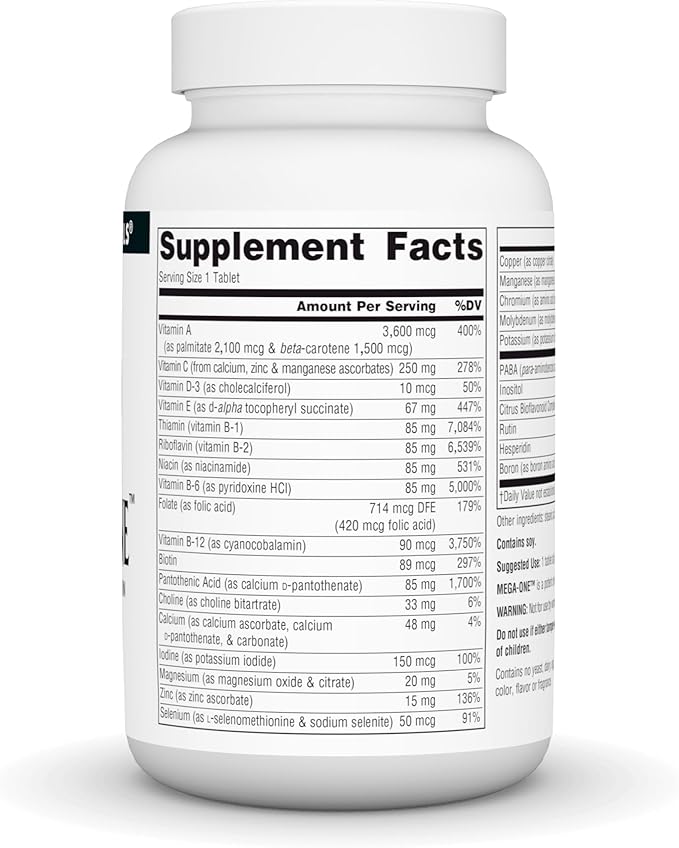 Source Naturals メガワン マルチプル 鉄分なし タブレット 60粒