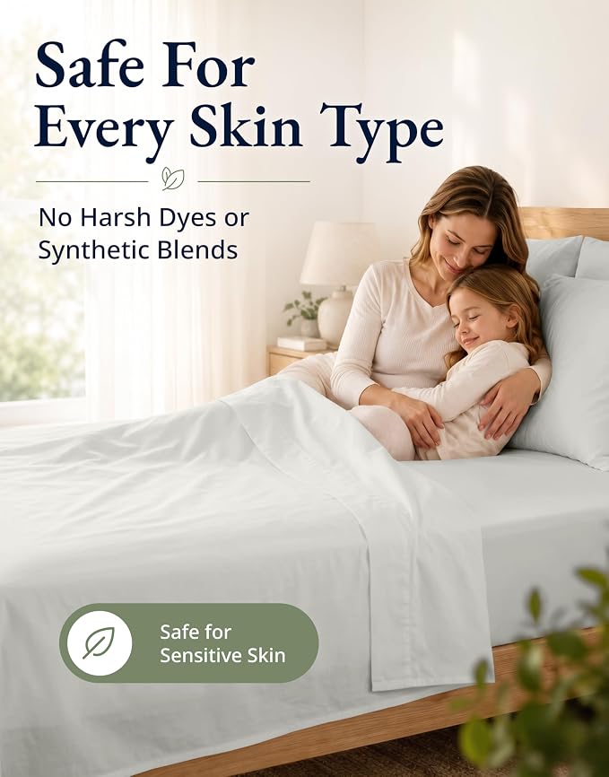 LANE LINEN Twin Size Fitted Sheet, 100% Organic Cotton, 2-Piece Set (1 Fitted Sheet & 1 Pillowcase), Percale Weave, Ultra Soft, Breathable, Fits Mattress Upto 15" Deep - Glacier Grey (No Flat Sheet)