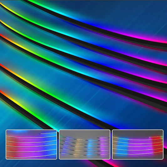 Dreamcolor Acrylic Interior Car Light Automotive Ambient Light Kits with APP Control 16 Million Color Fiber Optic Car LED Strip Light (43inch Light Strip)