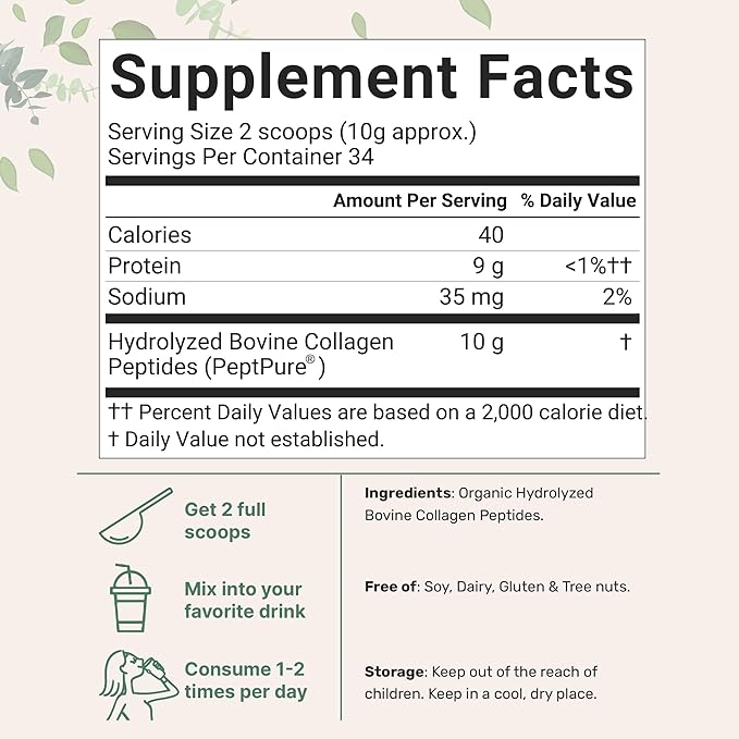Lot de 2 gélules de vitamine D3 5 000 UI + K2 100 mcg et de poudre de peptides de collagène bio Micro Ingredients | Vitamines essentielles du soleil | Collagène bovin hydrolysé de type I et III